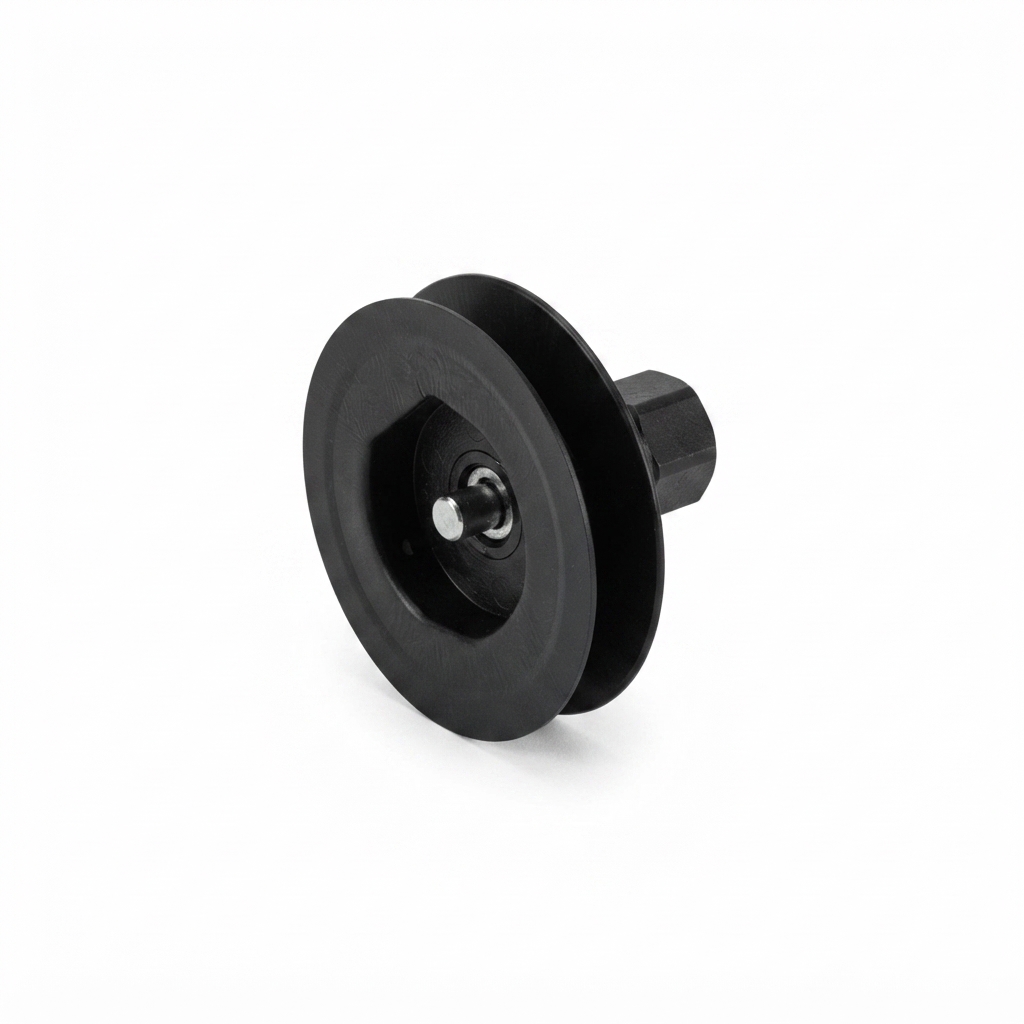 Polea Plastica 120mm Eje 42 oct C18 Espiga Met 12mm